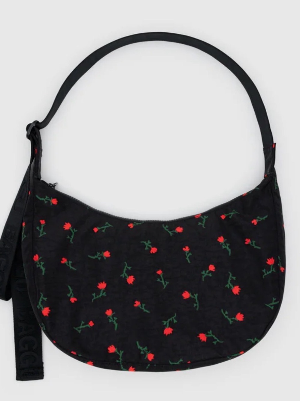 BAGGU: Medium Nylon Crescent “Painted Wildflower”🌹